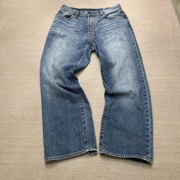 Lucky Brand denim Straight relaxed fit mid weight jeans high rise size 18 - Picture 1 of 6